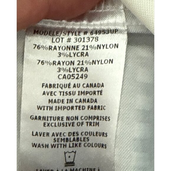 UP! Canada Black White Check Elastic Waist Ankle Pull On Pants‎ Size 4 Slimming - Picture 6 of 8